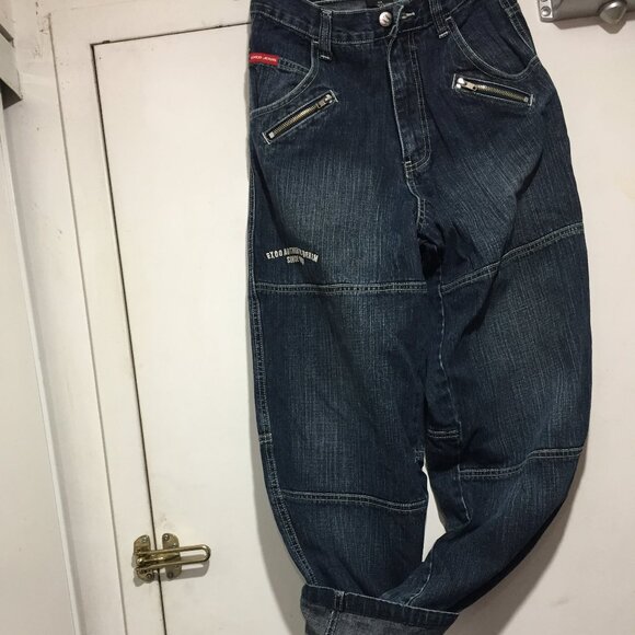 VINTAGE EXCO PATCHWORK WIDE LEG JEANS SIZE 26 - Picture 1 of 11